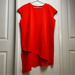 Worthington Dress Women’s XXL Orange Short Sleeve Asymmetrical High Low Dress